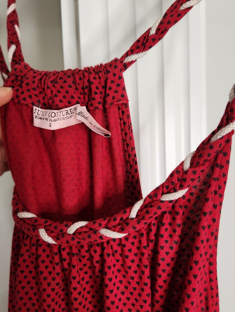 Juicy Couture Red Polka Dot Mini Dress with Braided Straps - Picture 3 of 3